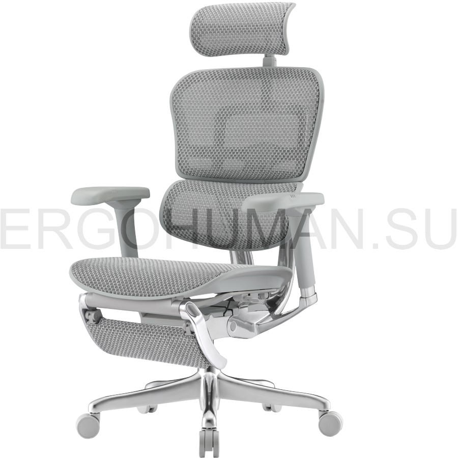 Эргономичное сетчатое кресло реклайнер ERGOHUMAN Elite 2 Legrest с подставкой для ног
