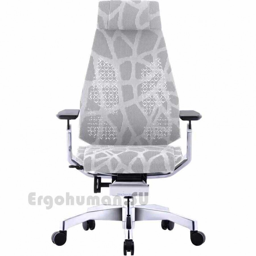 Кресло-реклайнер из сетки с подставкой для ног GENIDIA LegPro White