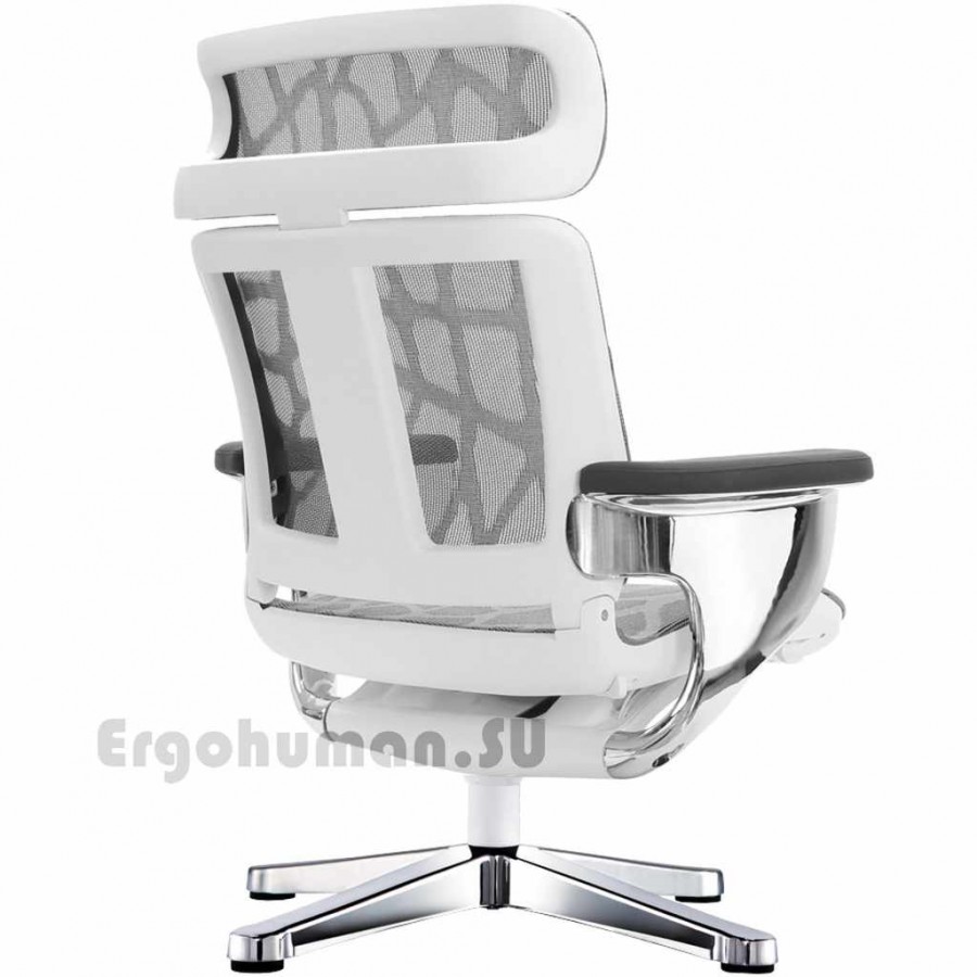 Сетчатое кресло реклайнер NUVEM Lounge Mesh Chrome с матовым основанием