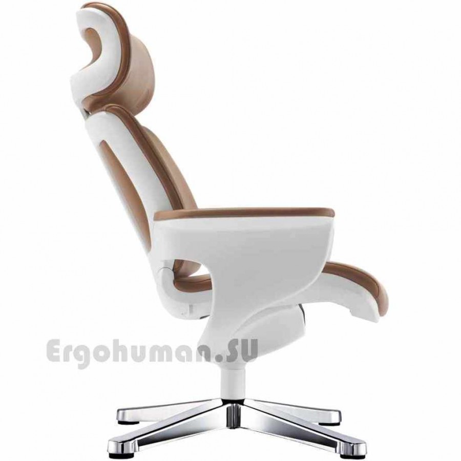 Кожаное кресло реклайнер NUVEM Lounge Lux Chrome