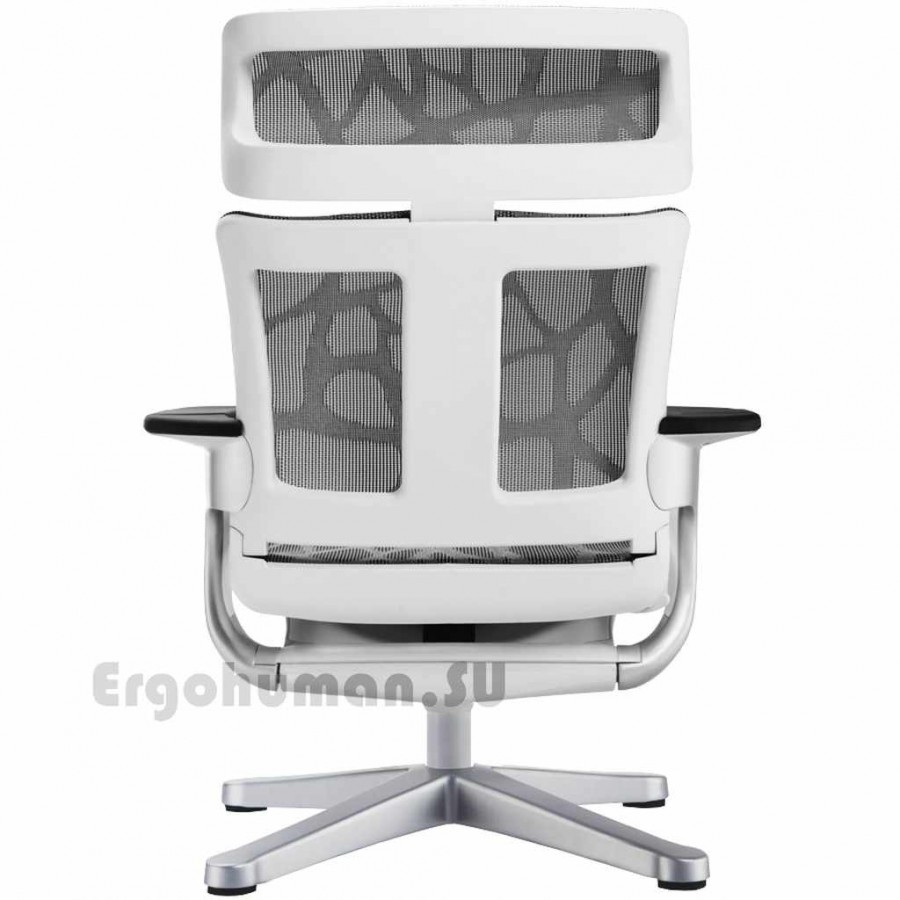 Сетчатое кресло реклайнер NUVEM Lounge Mesh Silver с матовым основанием