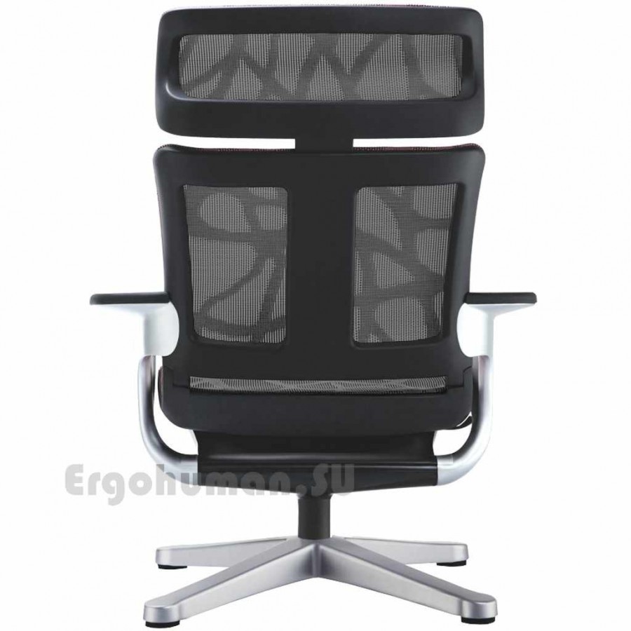 Сетчатое кресло реклайнер NUVEM Lounge Mesh Silver с матовым основанием