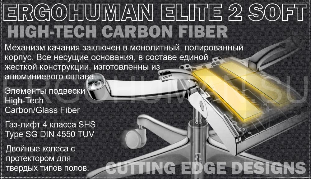 ERGOHUMAN 2 ELITE SOFT PAD кресло с мягким сидением и сетчатой дышащей спинкой